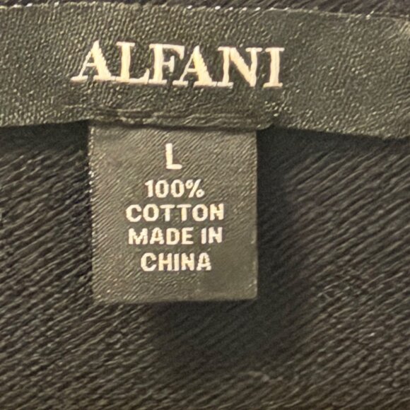 Alfani Mens V-Neck Blue & Black Textured Sweater Sz L 100% Cotton sweater. NWOT - Picture 2 of 12